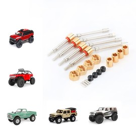 RCAWD Front CVD Driveshaft Axle 4mm Widen 40Cr-Mo Steel for Axial SCX24 Wrangler Bronco Gladiator C10 Deadbolt Upgrades, Front Rear CVD Driveshaft Axle for Axial AX24 XC-1 4WS Upgrade Parts