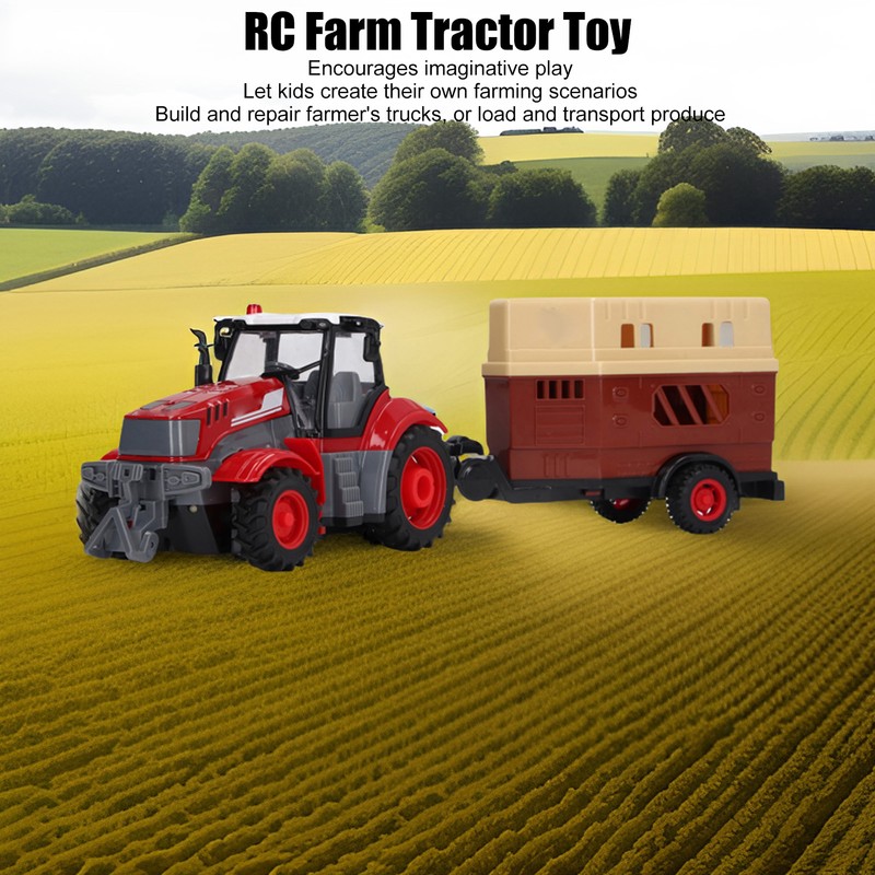 RC Farm Tractor Toy Educational Rechargeable Remote Control Electronic Farm
