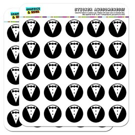 Tuxedo Wedding Bachelor Shower 1" Planner Calendar Scrapbooking Crafting Stickers - Clear