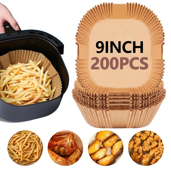 UBeesize UBeesize 9-Inch Air Fryer Parchment Liners - 200 Pack,