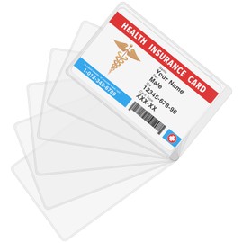 DEEZOMO Medicare Card Holder Protector Sleeve, 12 Pack Transparent & Waterproof Plastic Card Holder for Credit Card License ID Card and Social Security Card Protector