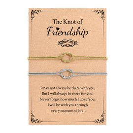 YELUWA Friendship Bracelets Best Friend Bracelet Love Knot Bracelet Pinky Promise Soulmate Relationship Matching Friendship Bracelets Forever Infinity Jewelry Gifts for Women Her Him Bestie BFF G+S