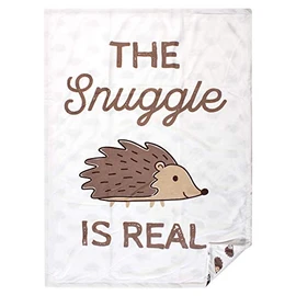 Hudson Baby Unisex Baby Plush Mink Blanket, Hedgehog, One Size