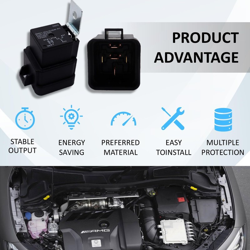 896H-1CH-D1SW-R1 Automotive 30/50A 12VDC 5 PIN Relays Quick Connect