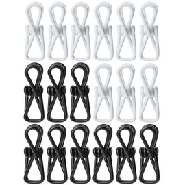 Mr. Pen- Chip Clips, 18 Pack, 2 Inch, Black & White, PVC-Coated Steel Clips for Food Bags