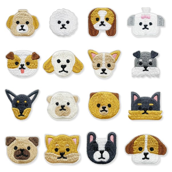 WELANE Iron on Patches, 16 PCS Dog Patterns Embroidered Applique