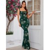 KUTUMAI Women's Summer Floral Bodycon Maxi Dress Spaghetti Strap Sleeveless
