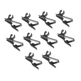 FRCOLOR 10pcs Mic Collar Clips Durable Iron Microphone Holders for Secure Attachment for School Office and Theater Use Easy to Clip and