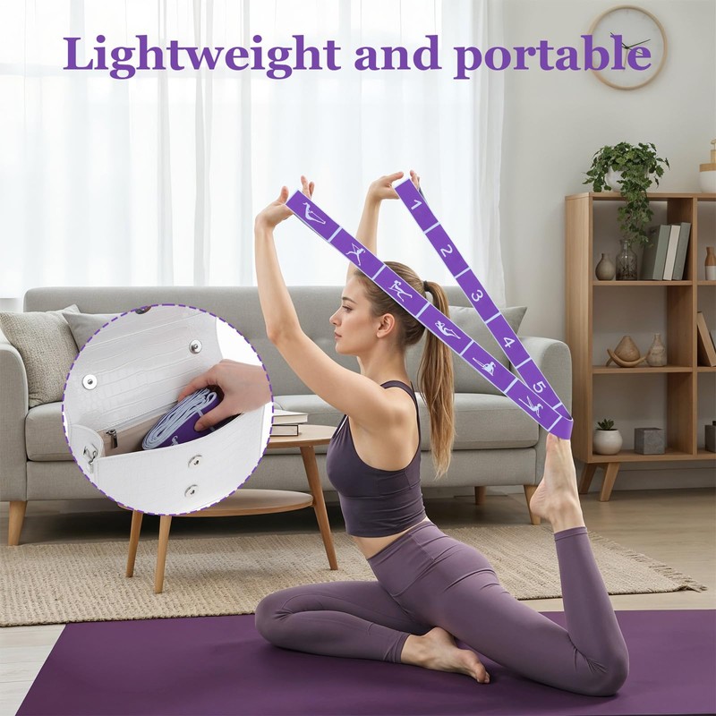 Yoga Straps for Stretching, Elastic Bands for Exercise 12 Gears