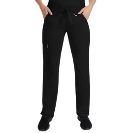 Healing Hands Scrub Pants for Women Tamara Pant with 6 Pockets, Reversible Drawstring, and 2-Way Stretch Fabric 9181, L, Black