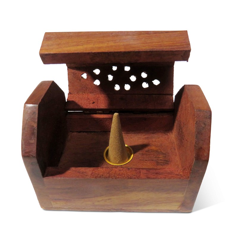 Purity Style Wooden Incense Cone Burner Box with 12 Nag
