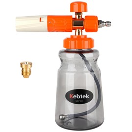 Kebtek Short Gun Car Wash Foam Gun 1L Transparent Bottle with Gravity Ball High Pressure Washer 1/4 Quick Coupler Adapter (Foam Cannon for Kebtek)