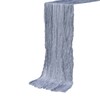 FuSenYuan Dusty Blue Cheesecloth Table Runner 10FT 1Pack Rustic Boho