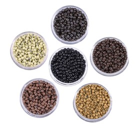 1000 Pcs Silicone Lined Nano Ring Beads Micro Links Nano Beads 3.0mm×1.5mm×2mm Hair Extensions Copper Ring Beads for Nano Tip Hair Extensions (Dark Blonde)