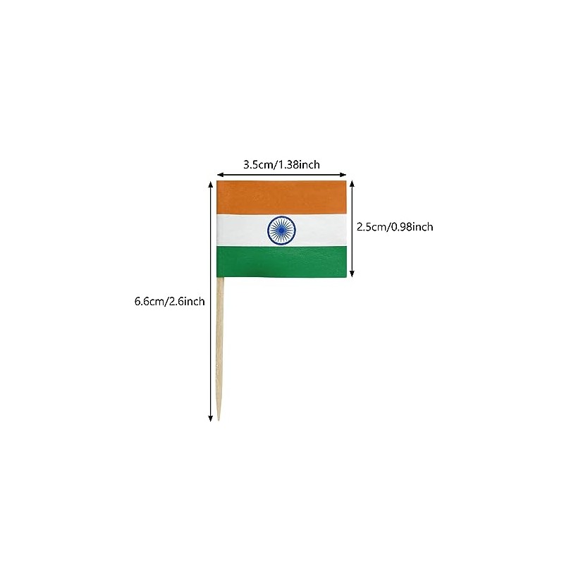 100 Pcs India Flag Indian Toothpick Flags Cocktail Picks Mini