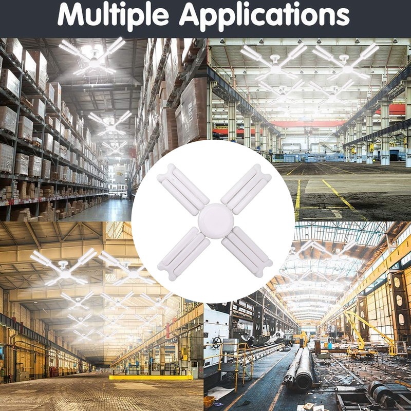 80W LED Garage Ceiling Light E27 Deformable LED Garage Light