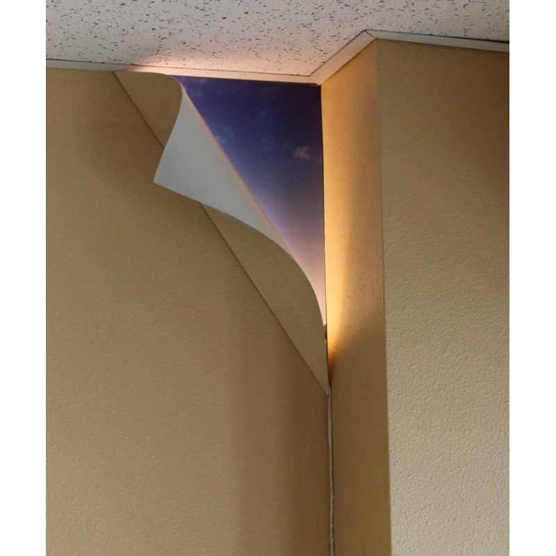 "Big Reveal" LED Corner Light 18" White Curved Metal