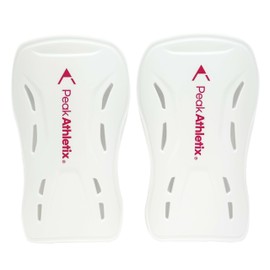 Peak Athletix Soccer Shin Guards for Kids Boys Girls Adults Protective Sports Equipment (White, S/M)