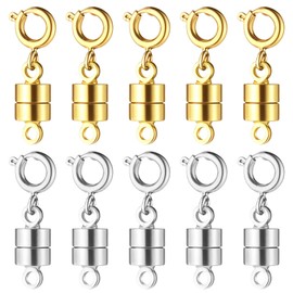 Mabor 10Pcs Magnetic Necklace Clasps Magnetic Necklace Fasteners Jewellery Bracelet Clasps and Closures Magnetic Jewelry Connector for Necklaces Jewelry Connect Accessories
