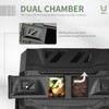 YLIEHS Efficient Dual Chamber Tumbling Compost Bin for Outdoor Use,