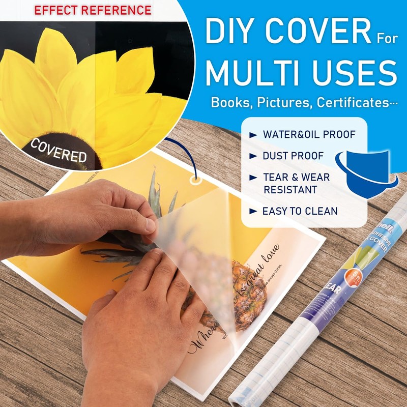 Chell Clear Contact Paper Roll for Books, 17.5 in x