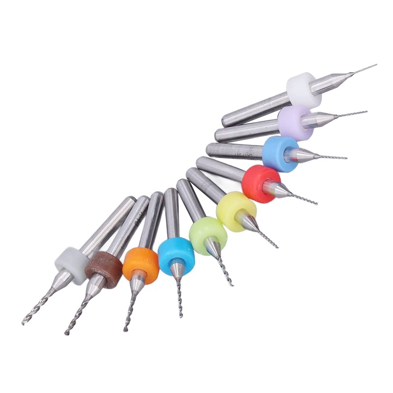 10pcs Mini Drill Bit Colour Micro Spiral Flute CNC Cutter