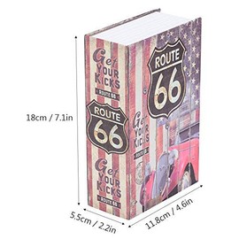 Demeras Creative Simulation Book Safe Box Money Jewelry Collection Storage Case with Combination Lock for Personal Funds, Jewelry,Love Letters Mini Lock Box(Route 66)