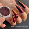2 Boxes Red Chrome Nail Powder, Red Black Gradient Mirror