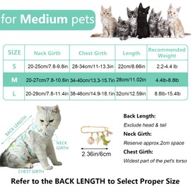 URROMA 1 Piece Dinosaur Recovery Suit for Cat, Pet Surgical Recovery Suit Soft Breathable Cat Wound Surgery Recovery Suit for Cats Kittens, M