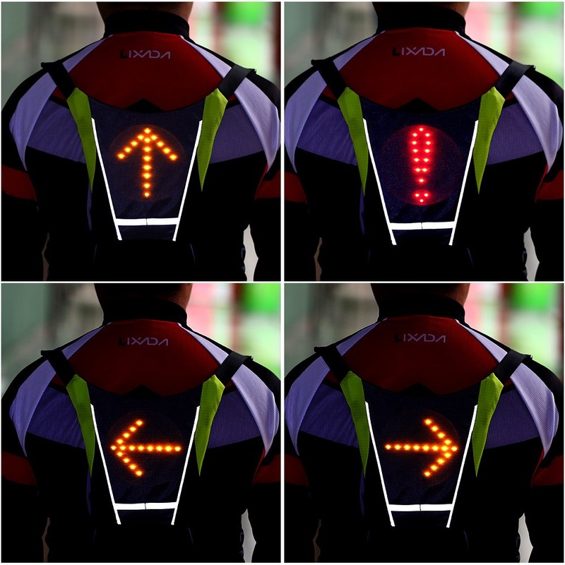 Lixada USB Reflective Vest with LED Indicator Light, Remote Control