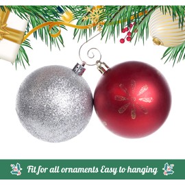 Christmas Ornament Hooks 120Pcs Xmas Tree Ornaments Hanger Hooks Metal Wire S Hooks with Storage Box for Baubles Ball Christmas Tree Hanging Decoration, Gold&Silver