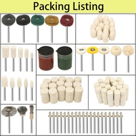 245PCS Polishing Buffing Wheel Polishing Kit for Dremel, Felt Wool Polishing Buffing Pad Set Wheel Grinding Head Point & Mandrel Kit Accessories Tools with 1/8" Shank for Jewelry Metal Polishing