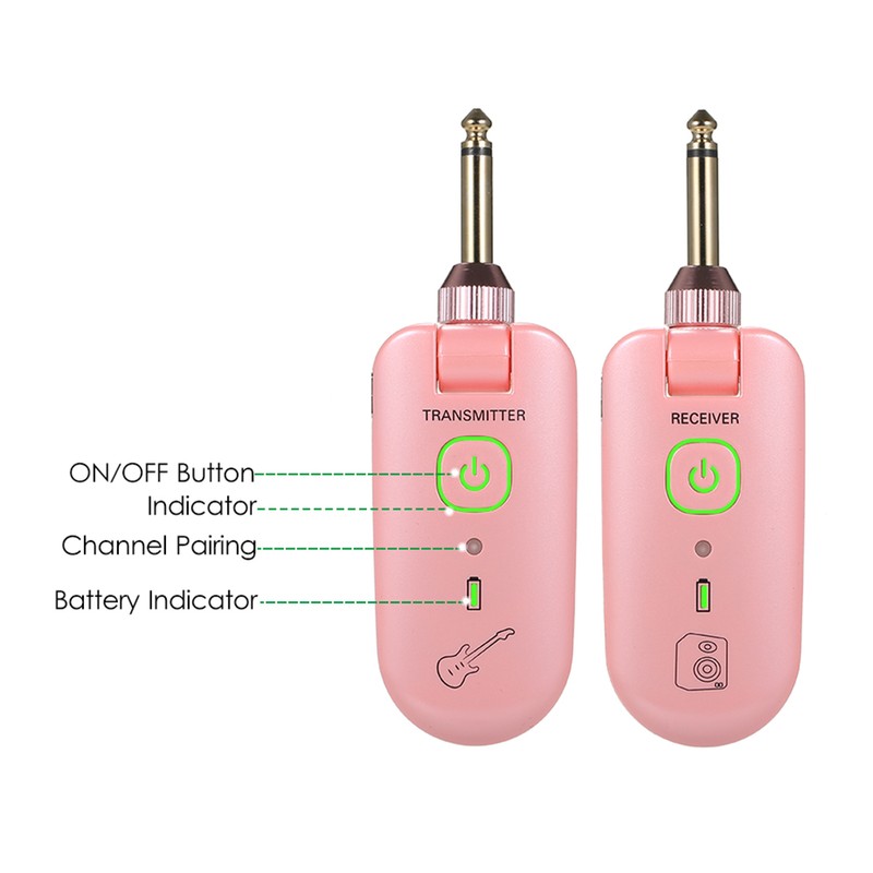 double W3 Portable UHF Wireless Guitar Transmitter and Receiver Set