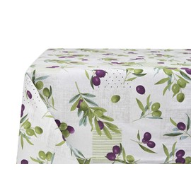 BIANCHERIAWEB Kitchen Tablecloth 140 x 240 cm with Olive RP Design, Made in Italy, Table Cloth in 100% Cotton