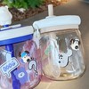 800ml Cute Water Cup with Lid and Straw Plastic Portable