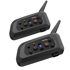 XiNOWY V6 Pro Motorcycle Bluetooth Headset, 2 Riders Intercom Bluetooth 5.1 Helmet Communication System with Hands-Free Call and Noise Reduction for Motorcycling Skiing and Climbing (1)