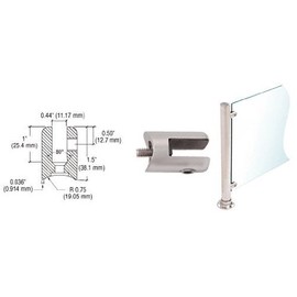 C.R. LAURENCE SA60BS CRL Brushed Stainless Fixed Glass Fitting for 1-1/2" Tubing