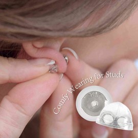 Ioka - 14K White Gold Round Solitaire Cubic Zirconia CZ Stud Push Back Earrings - 0.1ct (3mm)