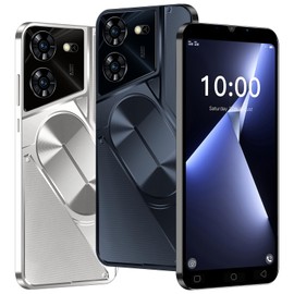 MsMga Affordable Smartphone, 16GB ROM (Scalable to 128GB), 5.0 Inch IPS Display, Android 9.0 OS, Dual SIM Dual Cameras, Face ID 3G Mobile Phones (Pova5Pro-Silvery)