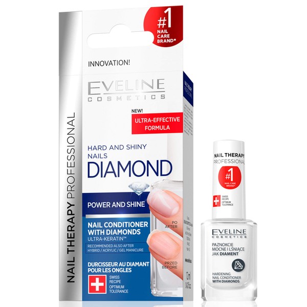 Eveline Cosmetics Professional Diamond Nail Hardener Conditioner with Diamonds, 12