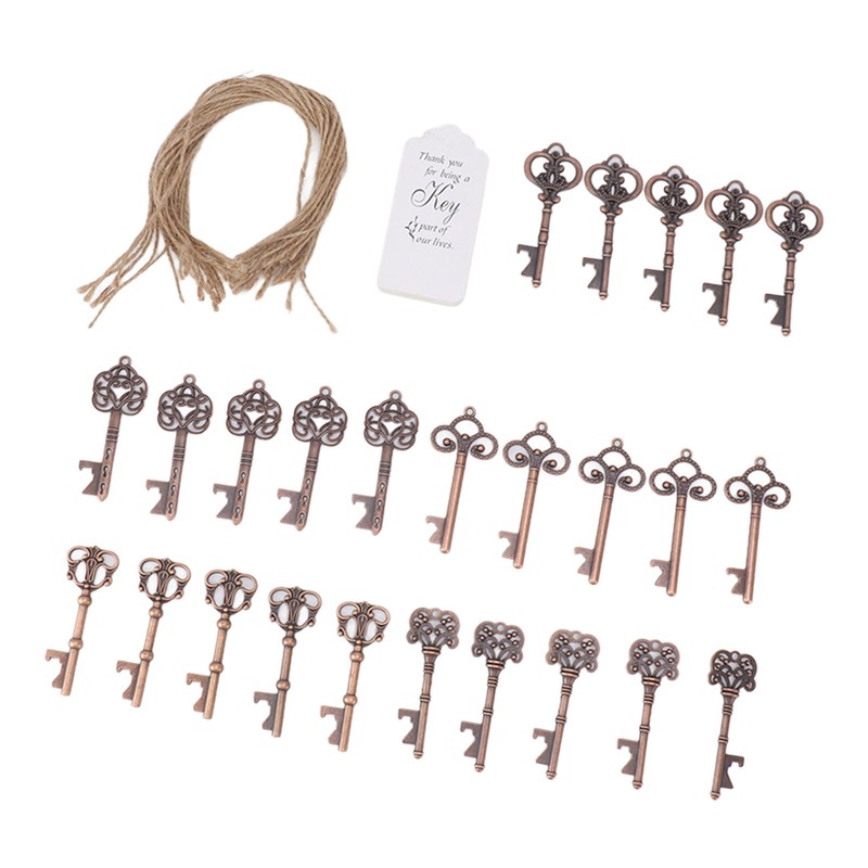 25pcs Bottle Opener Retro Metal Key Bottle Opener with Tag