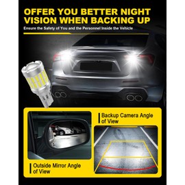 NATGIC 921 W16W Led Bulbs Canbus Error Free For Back Up Lights,T15 921 912 Led Bulbs For Tail Light Backup Reverse Cargo Lights,License Plate Bulb,Interior Dome lights,4-Pack,Xenon White 6000K,2000Lm