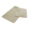 Lions 2 Piece Non Slip Striped Bath Mat & Pedestal