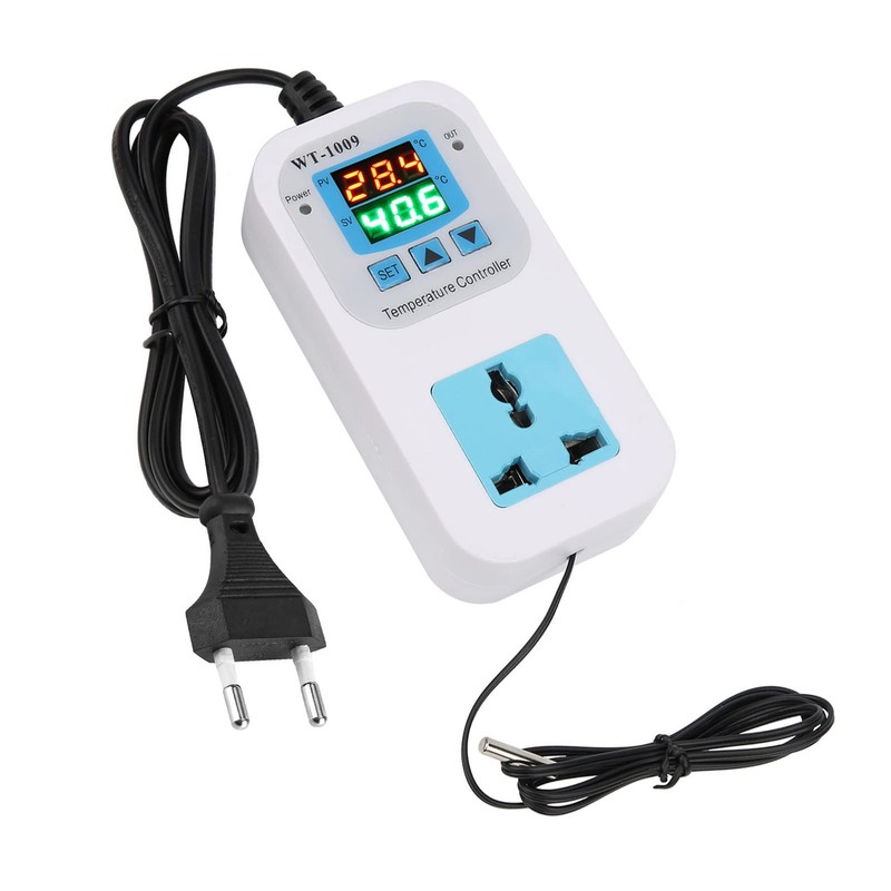 Temperature Controller Reptile Thermostat Switch Socket Dual Display Digital Temperature