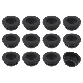 sourcing map 24Pcs Rubber Grommets, Mount Dia 11mm ID 8mm Snap Firewall Hole Plug, Anti-Scratch Hole Cover Plug for Electrical Box Cable Wiring, Black