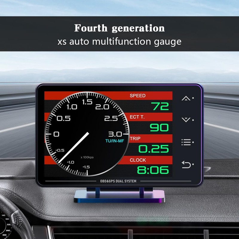 OTPerformance OTP-XS HUD Head Up Display Car, OBD+GPS Data Monitor