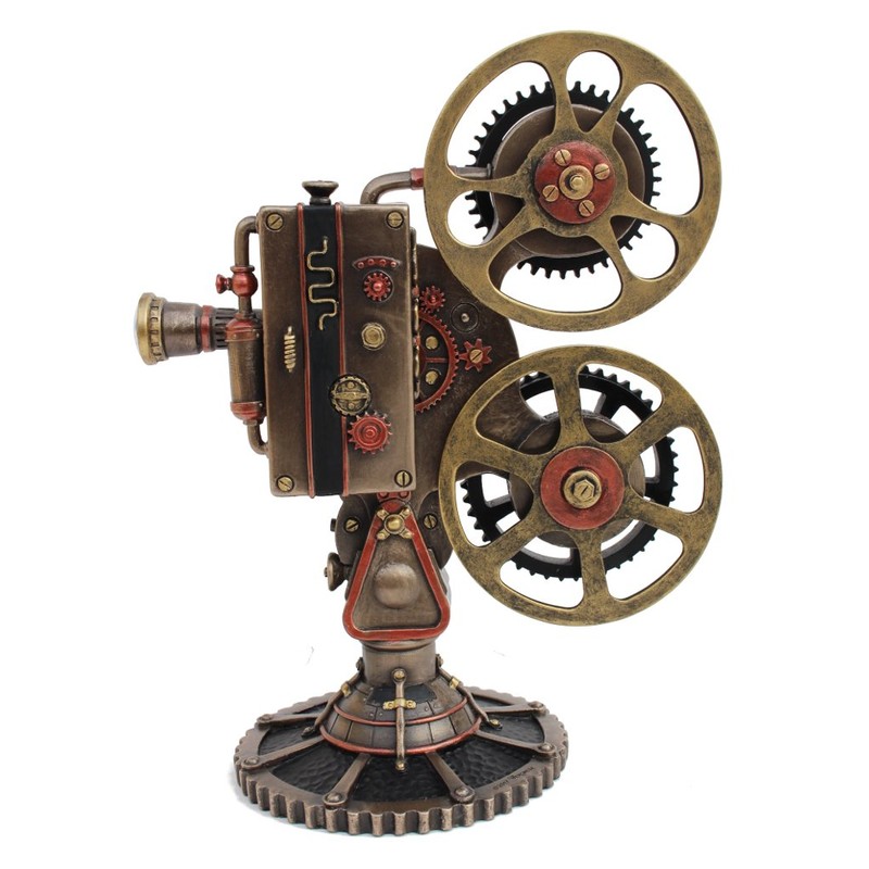 Veronese Design Steampunk Projector Statue Cold Cast Resin Antique Bronze