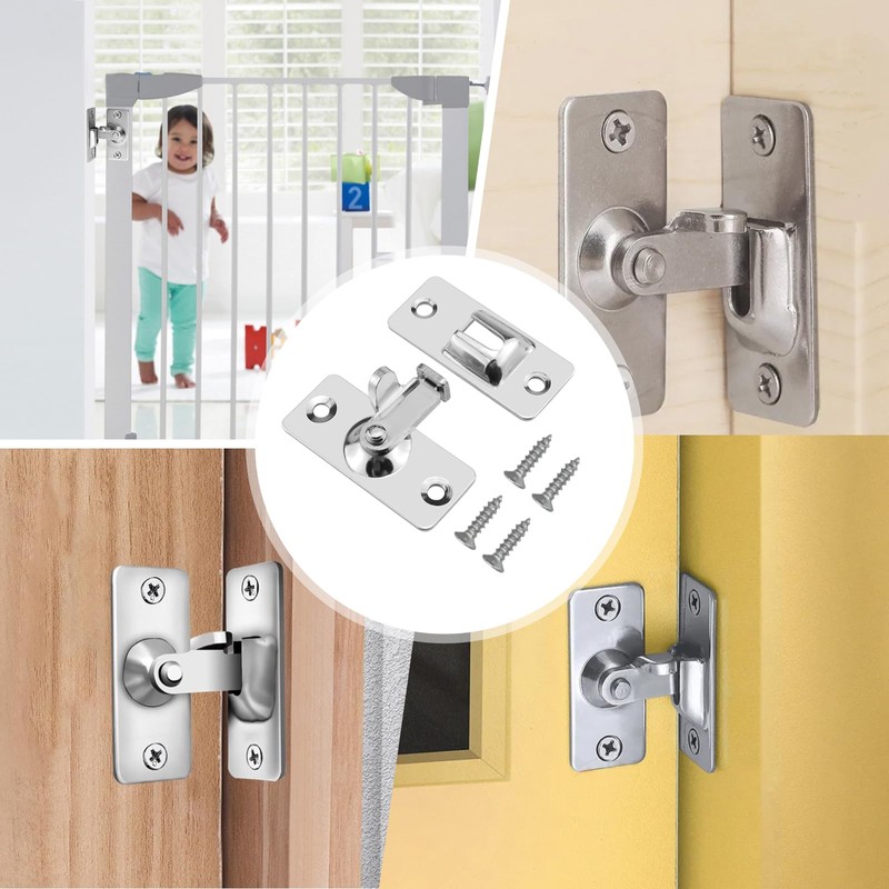 Aifeier ET 2-Pack Mini Size 90 Degree Door Latch, Small