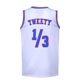 BOROLIN Youth Basketball Jersey 1/3 Tweety Space Jerseys 90s Sports Shirts for Kids/Children