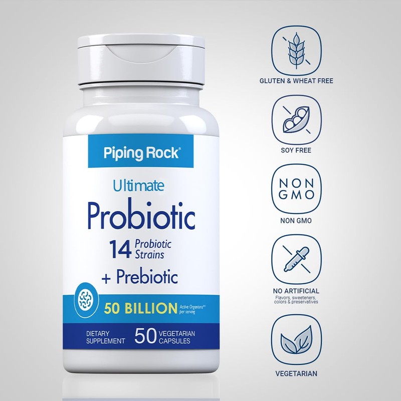 Piping Rock Probiotic for Men and Women | 50 Capsules